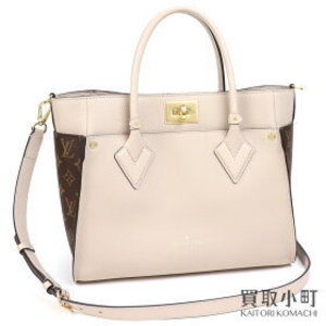 Louis Vuitton On My Side MM Beige Shoulder Tote Handbag LV BAG